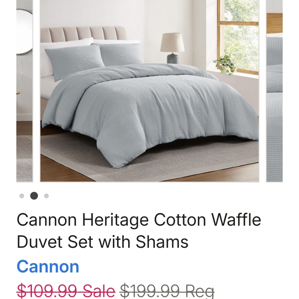 Canon Cotton Waffle Duvet Cover Set in Light Gray